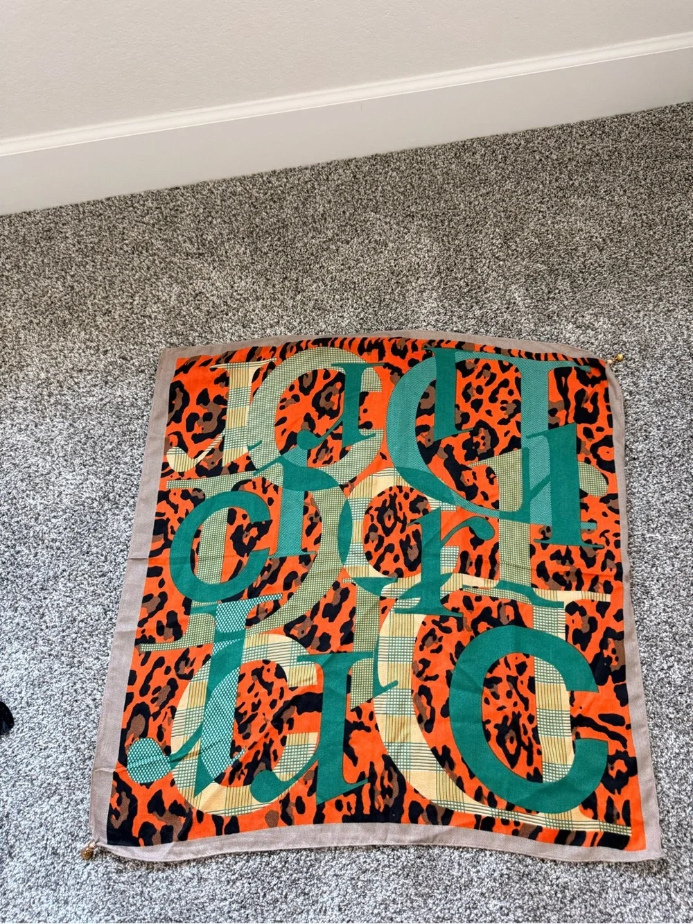Headscarf in Orange & Teal